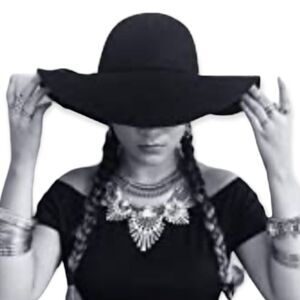 Black Wide Floppy Brim Round Crown Fashion Bucket Hat NEW